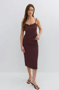 Lace detail singlet - Braun - Dame - Gina Tricot