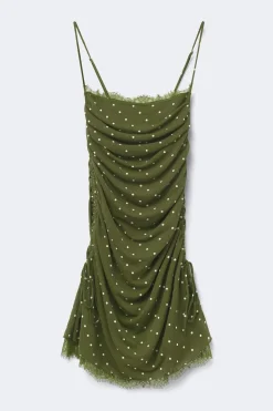Lace detail strap dress - Grün - Dame - Gina Tricot
