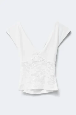 14+ lace detail top - Weiß - Gina Tricot