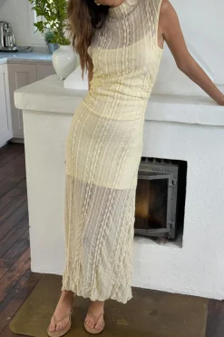 Lace dress - Gelb - Dame - Gina Tricot