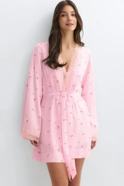 Lace loungewear robe - Rosa - Dame - Gina Tricot