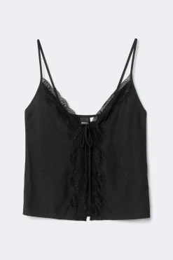 Lace loungewear singlet - Schwarz - Dame - Gina Tricot