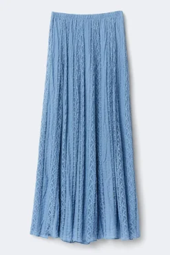 Lace maxi skirt - Blau - Dame - Gina Tricot