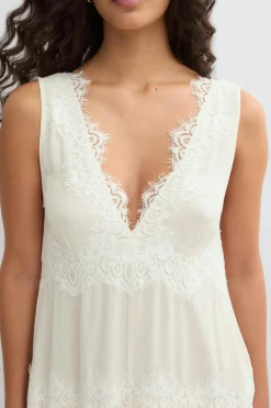 Lace mini dress - Weiß - Dame - Gina Tricot