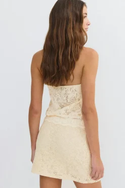 Lace mini skirt - Weiß - Dame - Gina Tricot