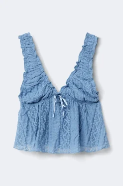 Lace singlet - Blau - Dame - Gina Tricot