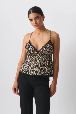 Lace strap singlet - Beige - Dame - Gina Tricot