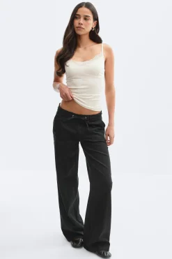 Lace strap singlet - Weiß - Dame - Gina Tricot