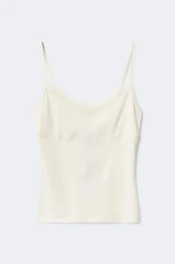 Lace strap singlet - Weiß - Dame - Gina Tricot