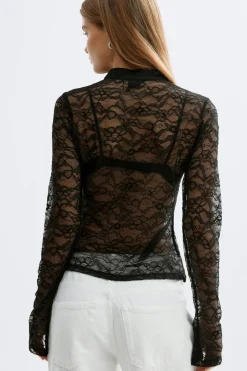 Lace top - Schwarz - Dame - Gina Tricot