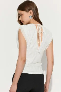Lace top - Weiß - Dame - Gina Tricot