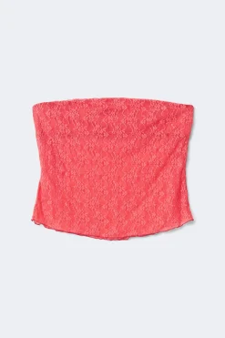 14+ lace tube top - Orange - Gina Tricot