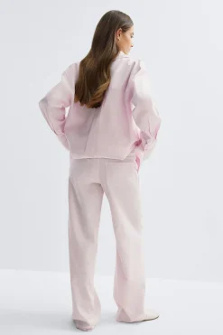 Linen blend trousers - Rosa - Dame - Gina Tricot