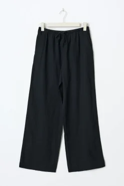 linen blend trousers - Schwarz - Dame - Gina Tricot