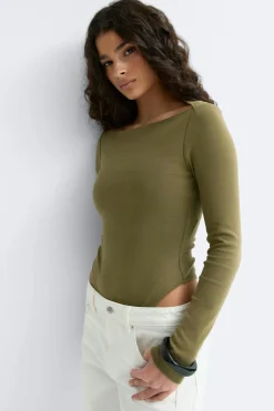 Long sleeve body - Grün - Dame - Gina Tricot