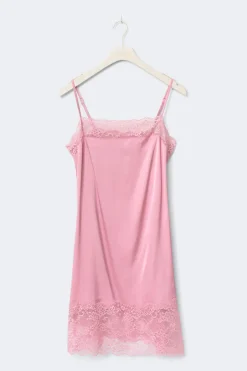 Loungewear satin lace dress - Rosa - Dame - Gina Tricot