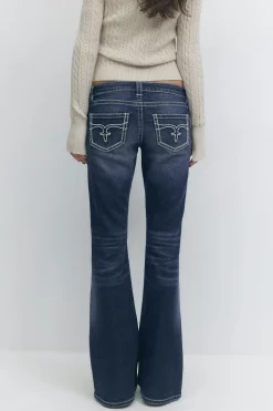 14+ low rise flare jeans tall - Blau - Gina Tricot