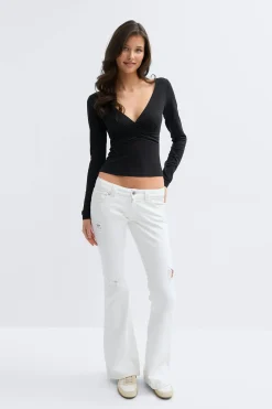 14+ low rise flare jeans tall - Weiß - Gina Tricot