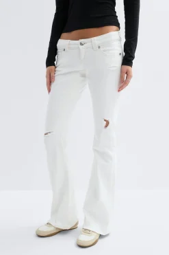 14+ low rise flare jeans tall - Weiß - Gina Tricot