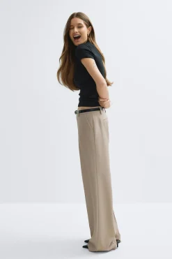 Low waist trousers - Beige - Dame - Gina Tricot