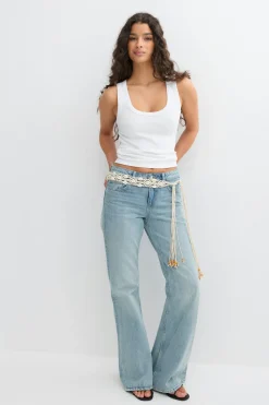 Macrame shell belt - Grau - Dame - Gina Tricot