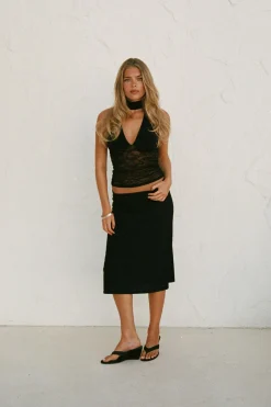Midi skirt - Schwarz - Dame - Gina Tricot