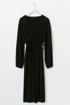 Midi wrap dress - Schwarz - Dame - Gina Tricot