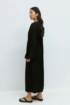 Midi wrap dress - Schwarz - Dame - Gina Tricot