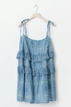 Mini frill dress - Blau - Dame - Gina Tricot