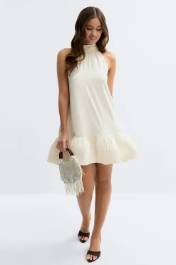 Mini frill dress - Weiß - Dame - Gina Tricot