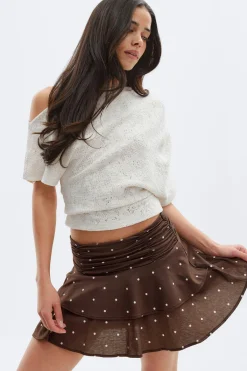 Mini frill skirt - Braun - Dame - Gina Tricot