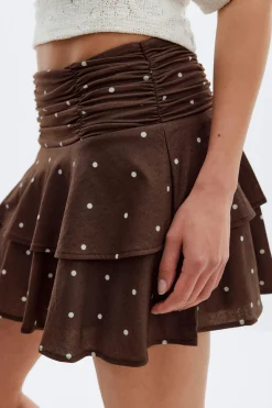 Mini frill skirt - Braun - Dame - Gina Tricot