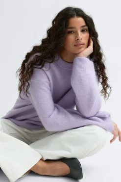Mohair knitted sweater - Lila - Dame - Gina Tricot