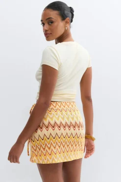 Multi colour mini wrap skirt - - Dame - Gina Tricot