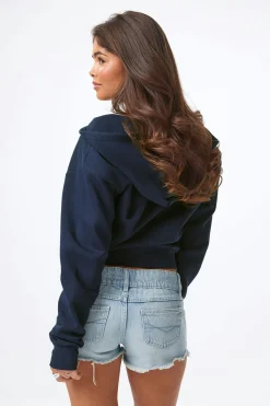 14+ napoleon zip hoodie - Blau - Gina Tricot