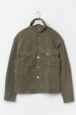 Office cargo denim jacket - Grün - Dame - Gina Tricot
