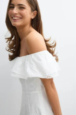 14+ off shoulder dress - Weiß - Gina Tricot