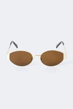 Oval metal frame sunglasses - Braun - Dame - Gina Tricot
