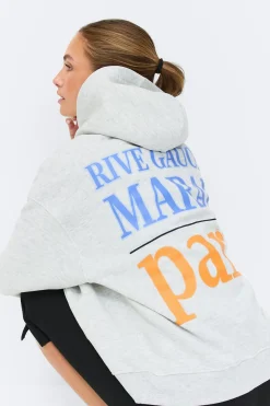 Oversized print hoodie - Grau - Dame - Gina Tricot