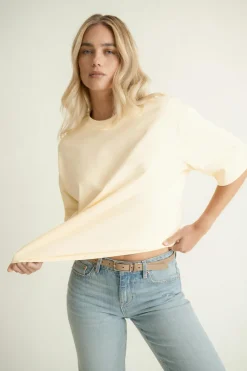 Oversized tee - Gelb - Dame - Gina Tricot