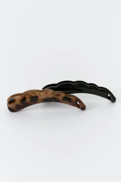 2-pack banana hair clip - Braun - Dame - Gina Tricot