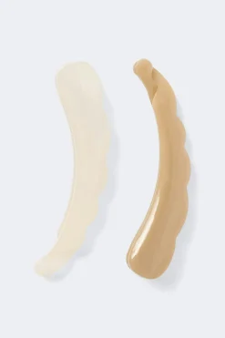 2-pack banana hair clip - Weiß - Dame - Gina Tricot