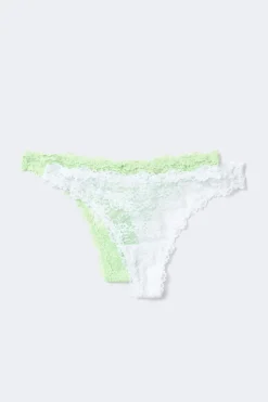 2-pack flirty lace thong - Weiß - Dame - Gina Tricot