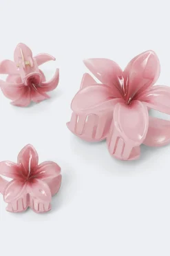 3-pack flower hair clip - Rosa - Dame - Gina Tricot