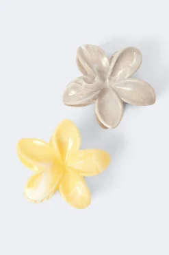 2-pack flower hair clips - Beige - Dame - Gina Tricot
