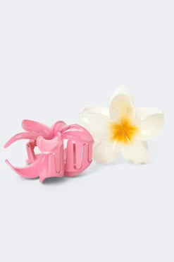 2-pack flower hair clips - Weiß - Dame - Gina Tricot