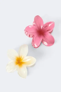 2-pack flower hair clips - Weiß - Dame - Gina Tricot