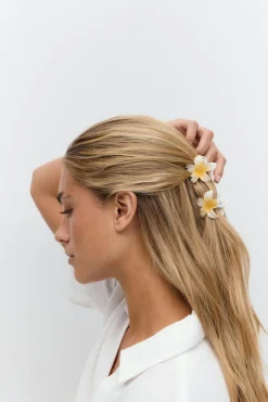 3-pack flower hair clip - Weiß - Dame - Gina Tricot