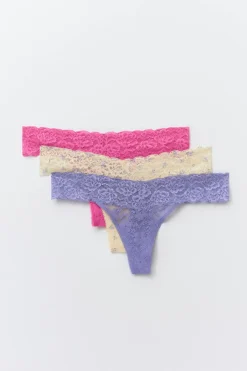 3-pack lace string - Lila - Dame - Gina Tricot