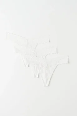 3-pack lace string - Weiß - Dame - Gina Tricot